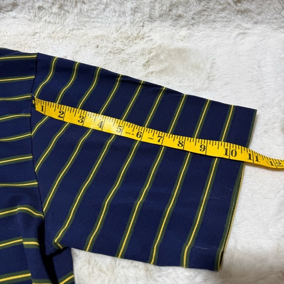 Ralph Lauren Polo Golf Navy/Yellow Striped Polo 100% Pima Cotton Shirt Large - Picture 13 of 13